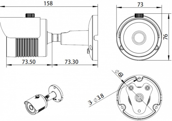 Комплект видеонаблюдения на 2 уличные камеры 5mpx